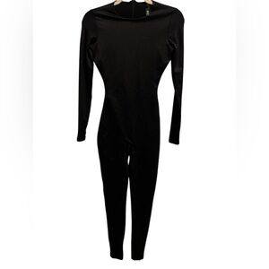 SKIMS Black Long Sleeve Jumpsuit